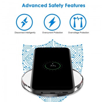 Wireless Charger Crystal Round Charging Pad for iPhone X 8 8 Plus Samsung Galaxy Note 8 S8 S7 S6 Edge and More Qi-Enabled Device