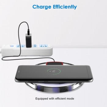 Wireless Charger Crystal Round Charging Pad for iPhone X 8 8 Plus Samsung Galaxy Note 8 S8 S7 S6 Edge and More Qi-Enabled Device