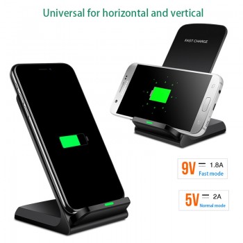 Quick Wireless Charger for iPhone X Xs Max Qi Charger Fast Charging Stand for Samsung Note 9 S8 Plus Wireless Receiver Adapter