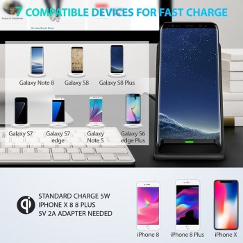 DCAE Qi Wireless Charger For iPhone XS Max XR X 8 For Samsung S9 S8 S7 Xiaomi mix 2s Fast Wireless Charging Docking Dock Station