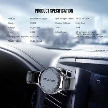Wireless Charger Car Holder Mount Stand Car Charger Holder For Iphone X 8 Plus Xr Xs Samsung Quick Charge 3.0 Phone Fast Charger
