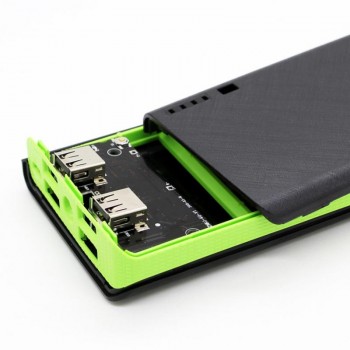Power Bank Charger Case Shell With LED Flashlight 4 USB Ports Power Bank Shell DIY Kits Powered By 6X18650 Batteries