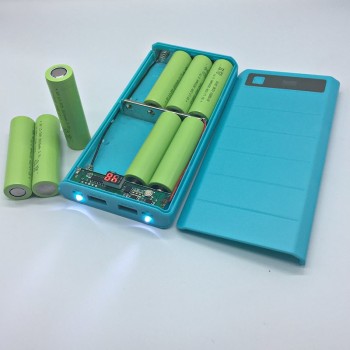 Type C input 2 USB Port Portable DIY 8x18650 Power Bank Battery Box Case Shell Battery Holder Display Powerbank Color Random