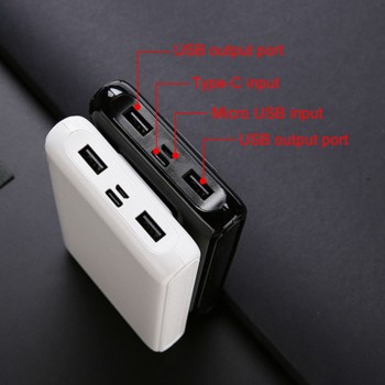 Dual USB 18650 Power Bank Battery Box Mobile Phone Powerbank DIY Shell Case For iPhone Xiaomi Huawei With Type C Micro interface