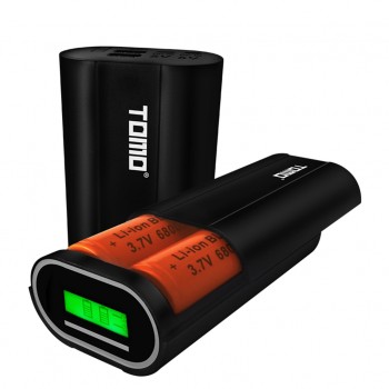 Lovoski TOMO Power Bank 26650 Li-ion Battery Charger DIY Mobile PowerBank Box black