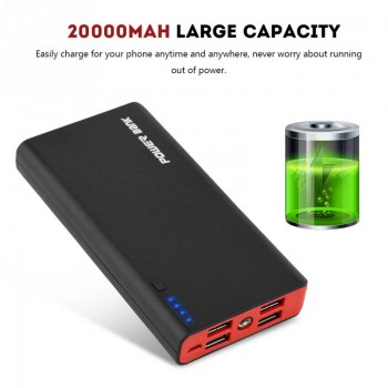 Mobile Phone Power Bank Case 20000mAh Ultra-Large Capacity 4 USB Output Fast Charge DIY Kit For 18650 Battery Box (No Battery)