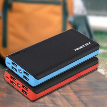 Mobile Phone Power Bank Case 20000mAh Ultra-Large Capacity 4 USB Output Fast Charge DIY Kit For 18650 Battery Box (No Battery)
