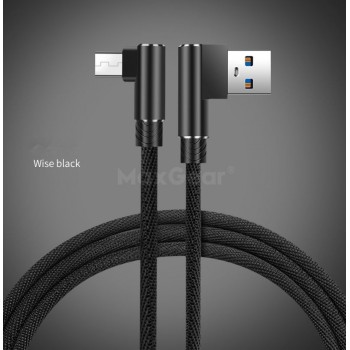 L Shape 1M 2M 3M Micro USB Cable 90 Degree Fast Charging Charge Data Cord Microusb Cable For Samsung Xiaomi Android Game Wire