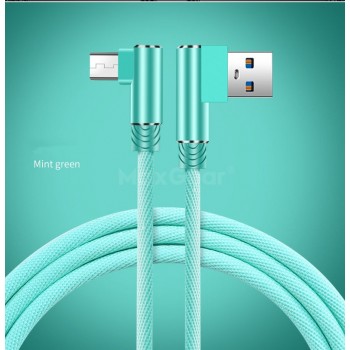 L Shape 1M 2M 3M Micro USB Cable 90 Degree Fast Charging Charge Data Cord Microusb Cable For Samsung Xiaomi Android Game Wire