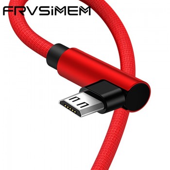 Micro USB Cable 90 Degree 2.1A Fast Charging Cord Data Charger Usb Micro Braided for Samsung Huawei Xiaomi 0.25M 1M 2M 3M Cable