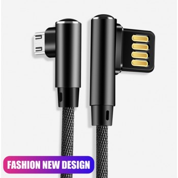 Micro USB Cable 90 Degree 2.1A Fast Charging Cord Data Charger Usb Micro Braided for Samsung Huawei Xiaomi 0.25M 1M 2M 3M Cable