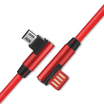 Micro USB Cable 90 Degree 2.1A Fast Charging Cord Data Charger Usb Micro Braided for Samsung Huawei Xiaomi 0.25M 1M 2M 3M Cable