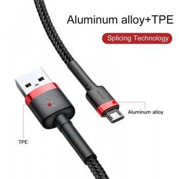 Baseus 1m 2m Micro USB Cable for Xiaomi Redmi Note 5 Pro 4 Reversible Micro USB Charger Data Cable for Samsung S7 Mobile Phone