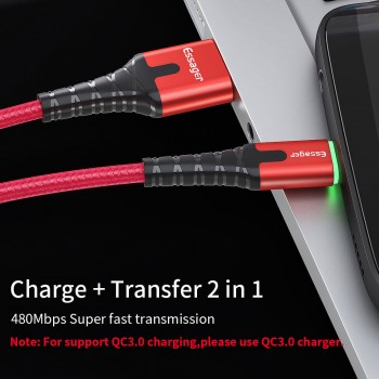 Essager LED Micro USB Cable 2.4A Fast Charging For Samsung Xiaomi Android Mobile Phone Microusb Data Cable 2M USB Charger Cord