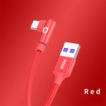PZOZ 5A usb c cable USB Type C 90 Degree Fast Charging For Huawei P20 P10 Mate 20 Pro 10 Nova 2s Charger usb-c data Type-c cord