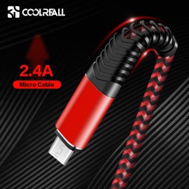 Coolreall 2.4A Micro USB Cable Fast Charge USB Data Cable Nylon Sync Cord  For Samsung Huawei Xiaomi  Andriod Micro usb phone