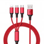 3 In 1 Micro USB Type C Multi Charger Cable for iPhone Xiaomi Redmi Note 5/S2 Samsung Mobile Phone USB Cord USB-C Charging Cabel