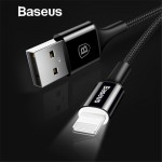 Baseus LED lighting Charger Cable For iPhone X 8 7 USB Cable For iPhone iPad Fast Charging Charger Cable Mobile Phone Data Cable