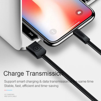 USAMS Lighting Cable for iPhone 6s 6 7 8 Flat 2A Sync Charging Cable for iPhone Charger Cable 2m Mobile Phone Charger Cord