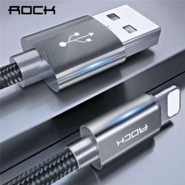 ROCK USB Cable for iPhone X 8 7 6 6S Plus 5 5S SE Fast Charging Lighting Cable Sync Data Cord Mobile Phone Wire
