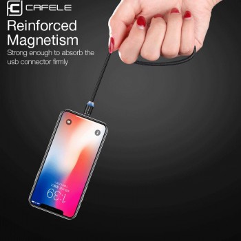 Cafele New LED Magnetic USB Cable for iPhone Micro USB Cable USB C Magnet Charger Nylon Cabo for Samsung Xiaomi Huawei
