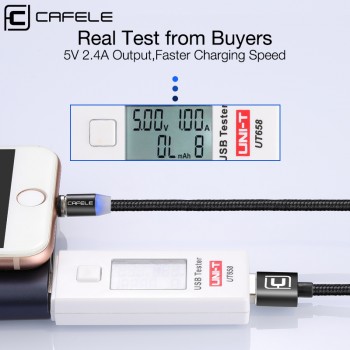 Cafele New LED Magnetic USB Cable for iPhone Micro USB Cable USB C Magnet Charger Nylon Cabo for Samsung Xiaomi Huawei