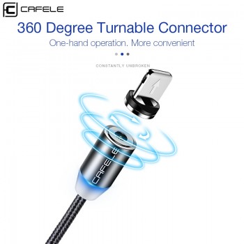 Cafele New LED Magnetic USB Cable for iPhone Micro USB Cable USB C Magnet Charger Nylon Cabo for Samsung Xiaomi Huawei