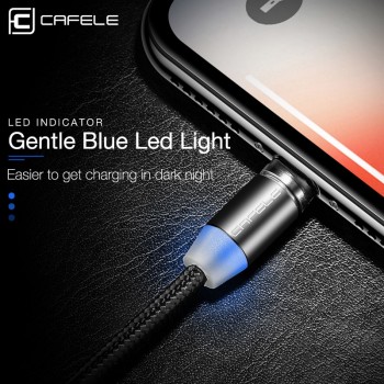 Cafele New LED Magnetic USB Cable for iPhone Micro USB Cable USB C Magnet Charger Nylon Cabo for Samsung Xiaomi Huawei