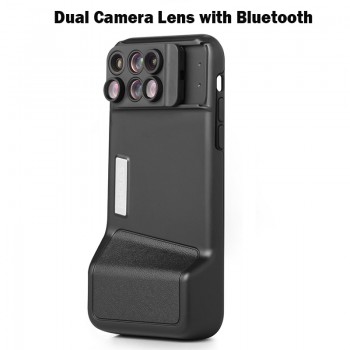 New For iPhone X Dual Camera Lens 6 in 1 Fisheye Wide Angle Macro Lens For iPhone X 10 Telescope Zoom Lenses +Case