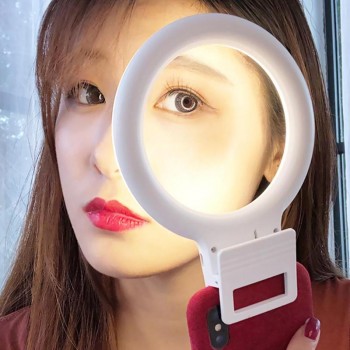 Alloet LED Selfie Ring Light 3 Modes Dimming Photography Live Stream Enhancing Lamp Flash Fill Light for IOS Android phones