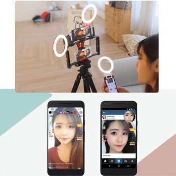 Alloet LED Selfie Ring Light 3 Modes Dimming Photography Live Stream Enhancing Lamp Flash Fill Light for IOS Android phones