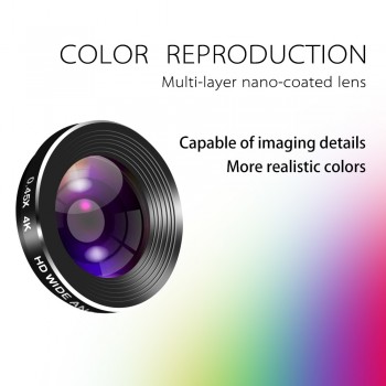 Mini 4K HD Phone Lens Wide Angle + Macro +Fisheye Universal 3 in 1 Camera Kit for Smartphone iPhone Samsung Huawei Xiaomi Mobile