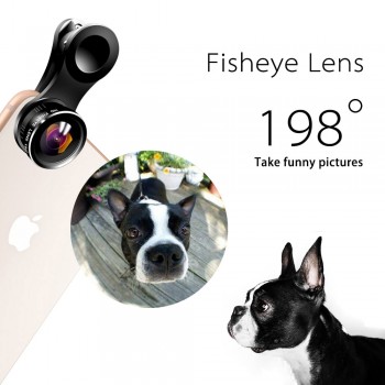 Mini 4K HD Phone Lens Wide Angle + Macro +Fisheye Universal 3 in 1 Camera Kit for Smartphone iPhone Samsung Huawei Xiaomi Mobile