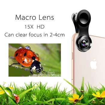 Mini 4K HD Phone Lens Wide Angle + Macro +Fisheye Universal 3 in 1 Camera Kit for Smartphone iPhone Samsung Huawei Xiaomi Mobile