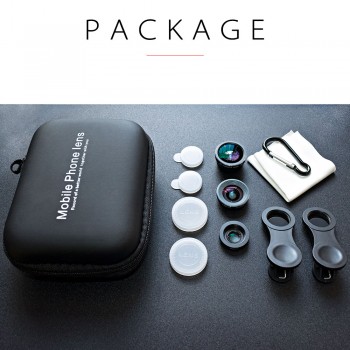 Mini 4K HD Phone Lens Wide Angle + Macro +Fisheye Universal 3 in 1 Camera Kit for Smartphone iPhone Samsung Huawei Xiaomi Mobile