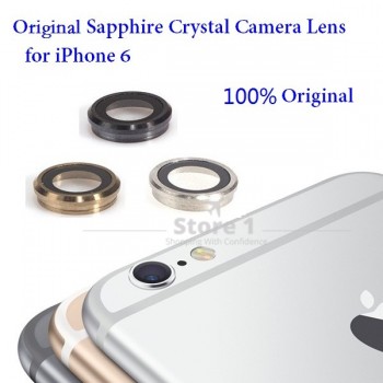 100% Original for Apple iPhone 6 Camera Lens; Sapphire Crystal Back Camera Glass Lens with Frame for iPhone 6 4.7 inch