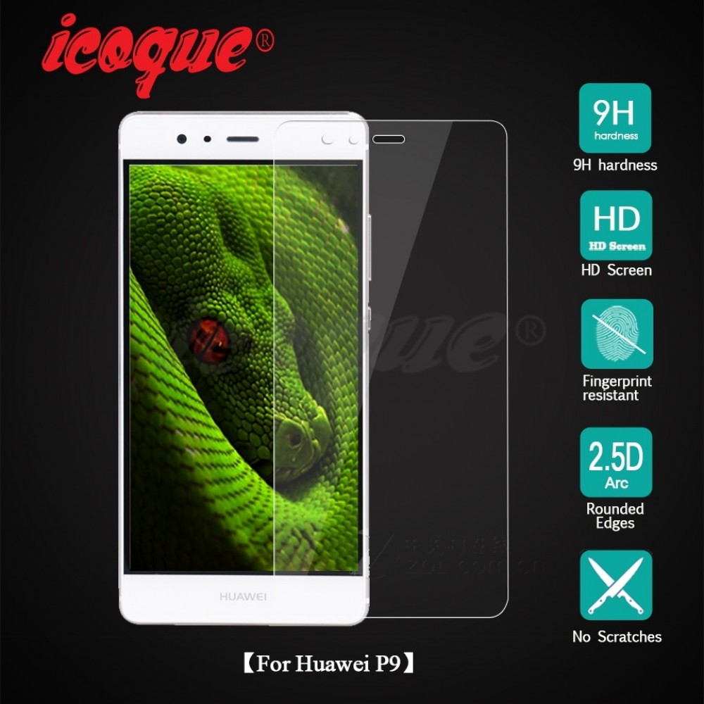 Icoque 9H 2.5D Tempered Glass for Huawei P9 Glass Display Huaweip9 Phone Film Protective Glasses for Huawei P9 Screen Protector