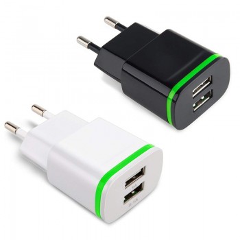 EU 2 Ports Dual USB Charger Mobile Phone 5V 2A Wall Adapter For iPhone 6 Samsung Huawwei Xiaomi LG Travel Charging Charger