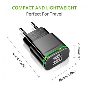 EU 2 Ports Dual USB Charger Mobile Phone 5V 2A Wall Adapter For iPhone 6 Samsung Huawwei Xiaomi LG Travel Charging Charger