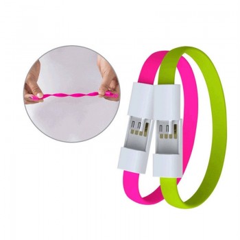 JUSFYU outdoor Colorful Mini Micro USB Bracelet Charger Data Charging Cable Sync Cord For iPhone 6s 7 Android Type-C Phone cable