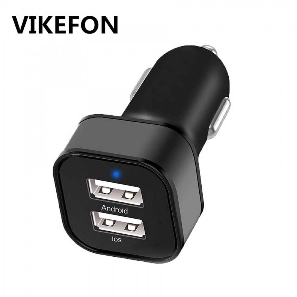 VIKEFON Car Charger 4.8A Fast Usb Charger Car-Charger For Mobile Phone Tablet GPS Dual USB Mini Car Phone Charger Adapter in Car