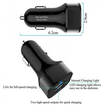 VIKEFON Car Charger 4.8A Fast Usb Charger Car-Charger For Mobile Phone Tablet GPS Dual USB Mini Car Phone Charger Adapter in Car