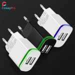 CinkeyPro 2-Ports USB Charger for XiaoMi iPhone 7 8 Samsung LED Light 5V/2.1A Fast Charging Mobile Phone Universal Wall Adapter