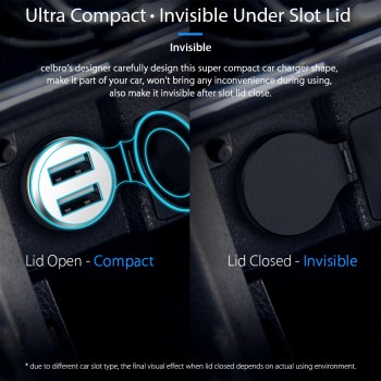 Dual USB Car Charger Adapter 4.8A Mini Metal Car-Charger Mobile Phone Car USB Charger Auto Charge 2 Port 24W for Samsung iPhone