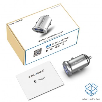 Dual USB Car Charger Adapter 4.8A Mini Metal Car-Charger Mobile Phone Car USB Charger Auto Charge 2 Port 24W for Samsung iPhone