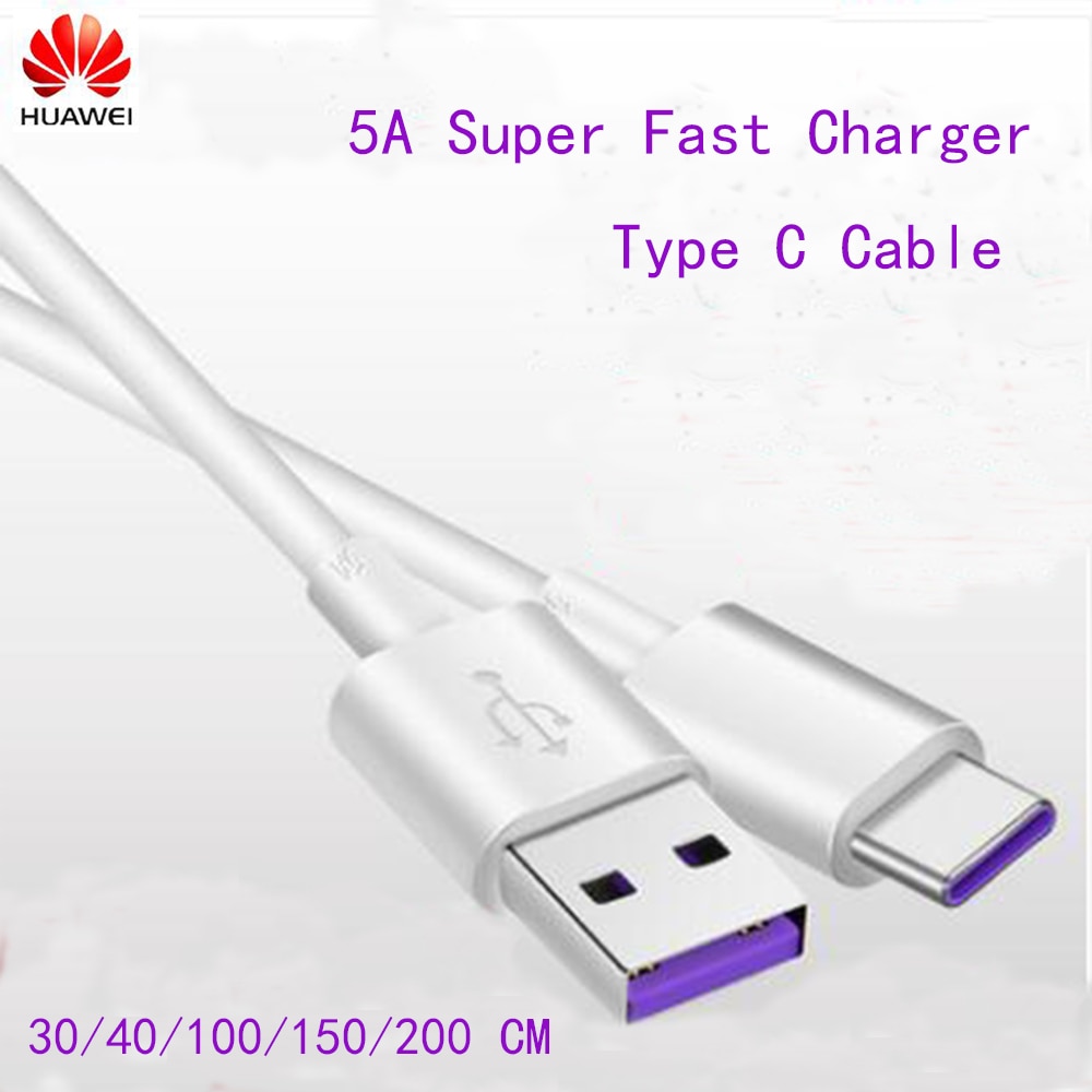 1/1.5/2m Original SuperCharge 5A Cable USB Type C Fast Charger Cabel Huawei Mate 20/Pro Mate 20 Lite P20/pro Mate10/Pro Mate 9