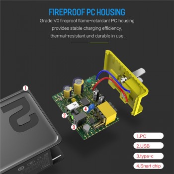 ROCK PD QC 3.0 FCP Dual USB Charger 36W Quick Charge EU US Plug for iPhone X 8 plus + PD Type C to Lighting Charging Cable 15W