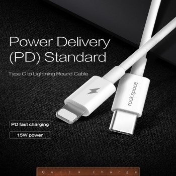 ROCK PD QC 3.0 FCP Dual USB Charger 36W Quick Charge EU US Plug for iPhone X 8 plus + PD Type C to Lighting Charging Cable 15W