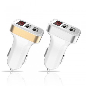 Dual USB 4.8A Car Charger Adapter With LED Display Fast Adaptive Charging For iPhone For Samsung Galaxy