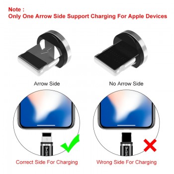 MOOJECAL Magnetic Cable For iPhone X XS Max Xr 8 7 Plus Charging Wire to USB Cable For Samsung Xiaomi Huawei LED Magnet Charger